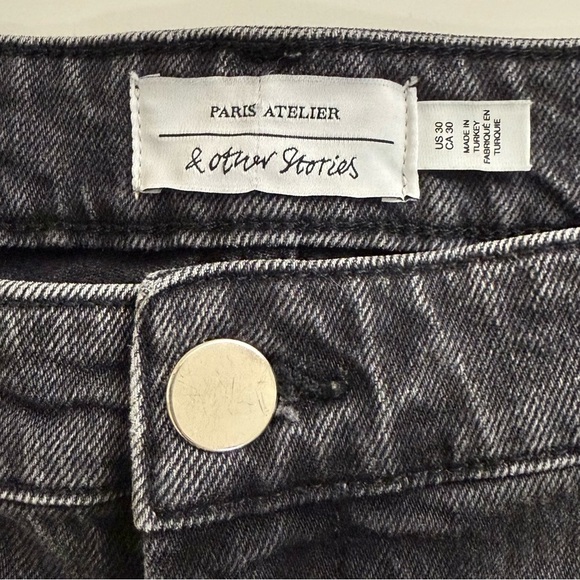 & Other Stories Women's Black High Waisted Bootcut
Wide Leg Denim Jeans Size 30 - Picture 9 of 10